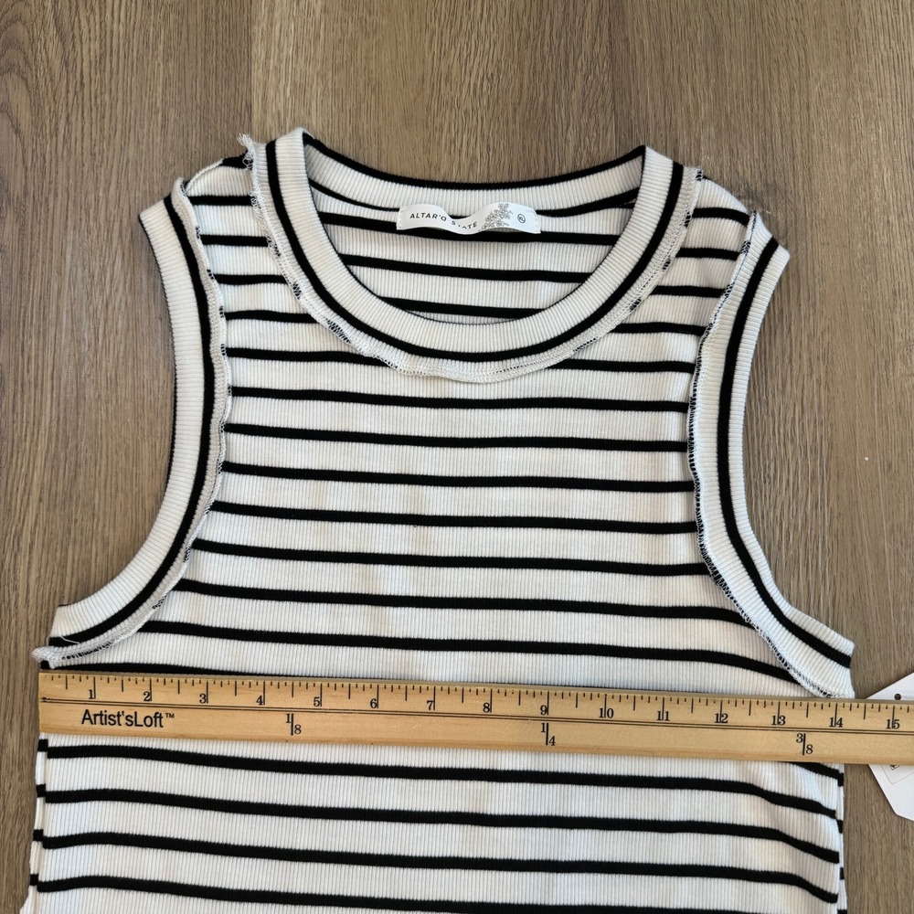 Altar'd State Striped Ribbed Cropped Tank Top Size XL Y2K 90s Grunge Retro NWT - Picture 6 of 9